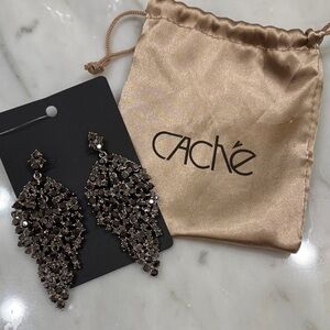 Cache Elegant Silver and Black Earrings